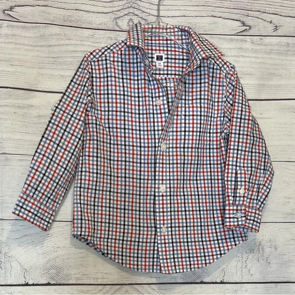 Janie and Jack Button Down Shirt with Cuffed Button Sleeves Size 12-18 months